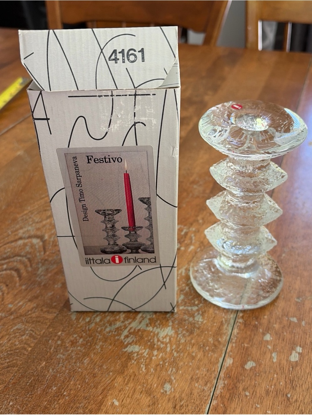 Iittala Festivo 150mm 3-Ring Clear Candle Holder